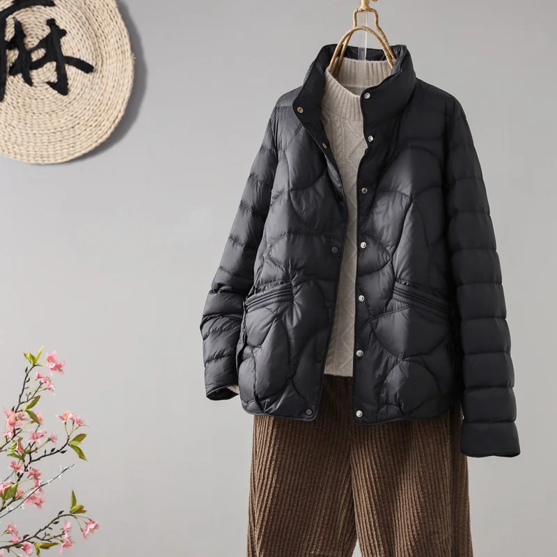 جديد إمرأة أسفل سترة قطن 2025 مزاجه الشتاء معطف أنيق الإناث مريحة فضفاضة السيدات القطن مبطن ملابس خارجية #5