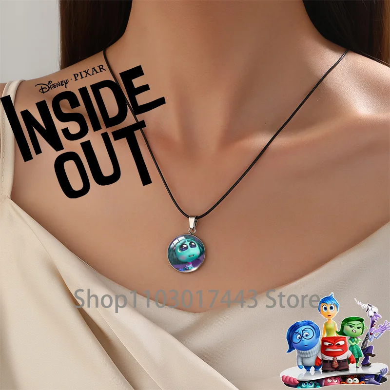 

2Pcs Disney Inside Out 2 Necklace Cute Couple Style Sadness Envy Ennui Ornament Kids Gifts Fashion Jewelry Accessories Necklace