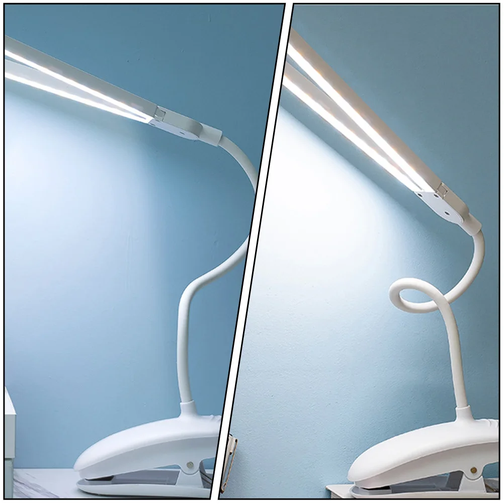 

1Pcs Double Clip Head Lamp Eye Protection Studying Desk Lamp Bedroom Reading Light Durable Reading Table Light
