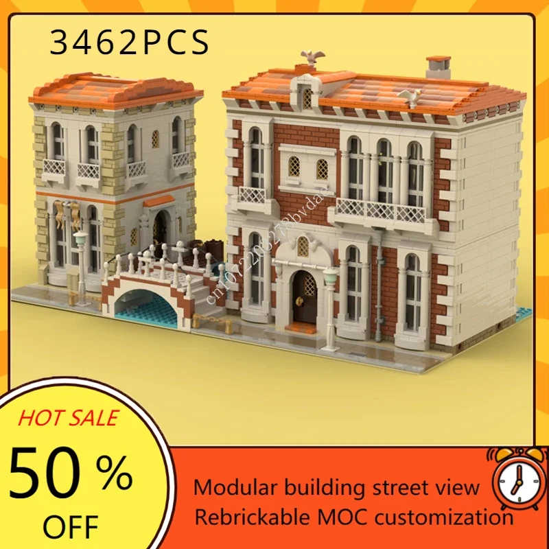 3462PCS Venetian Houses Modular MOC-910023 Creative street view Model Building Blocks Architecture  Assembly Model Toys Gift