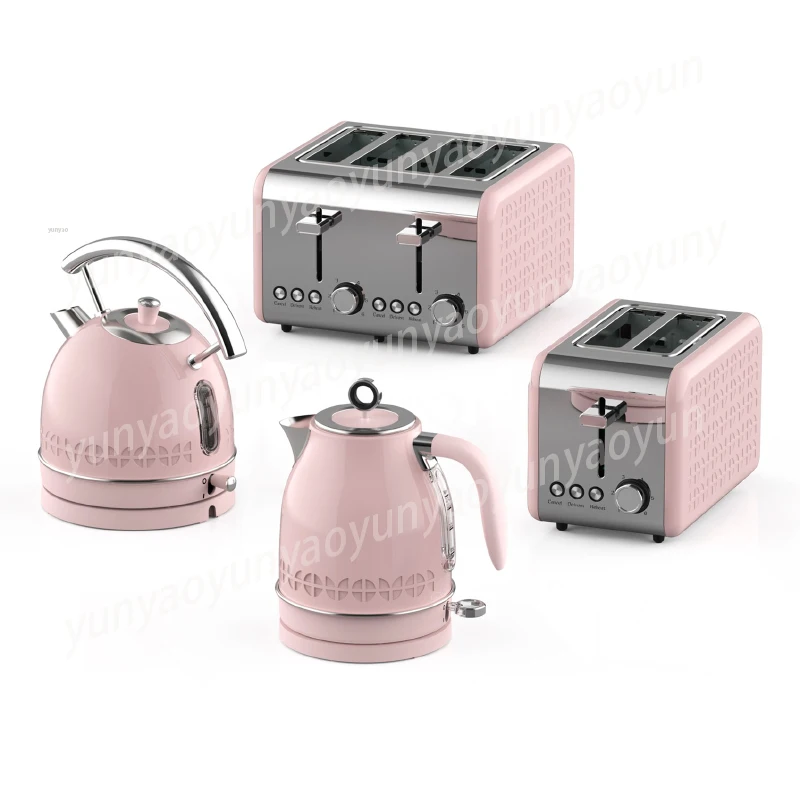 

Retro Breakfast Set Appliances 4 Slice Toaster Electric Water Kettle and Toaster Set Juice Blender