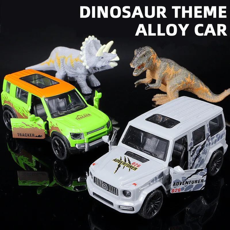 

1: 43 alloy pull back off-road vehicle model,simulated dinosaur toy,original packaging children's gift,wholesale