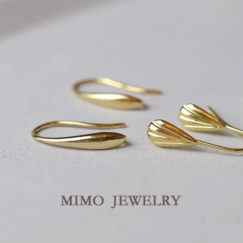 Gold Plated Copper Earrings Base Blank French Water Drop Shell Ear Hook DIY Jewelry Making Supplies