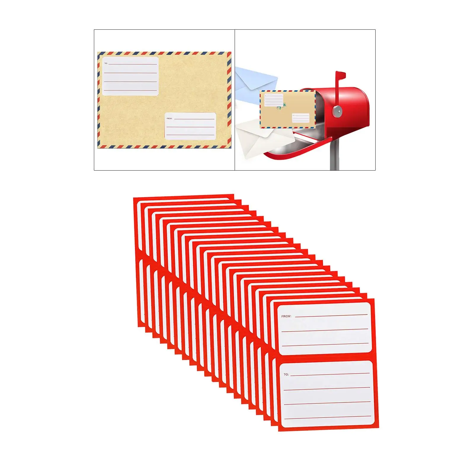 50 hojas para direcciones de devolución, etiquetas de correo, escritura a mano a/de etiquetas de regalo, pegatinas de 3,5x4,5 pulgadas para paquetes, sobres postales