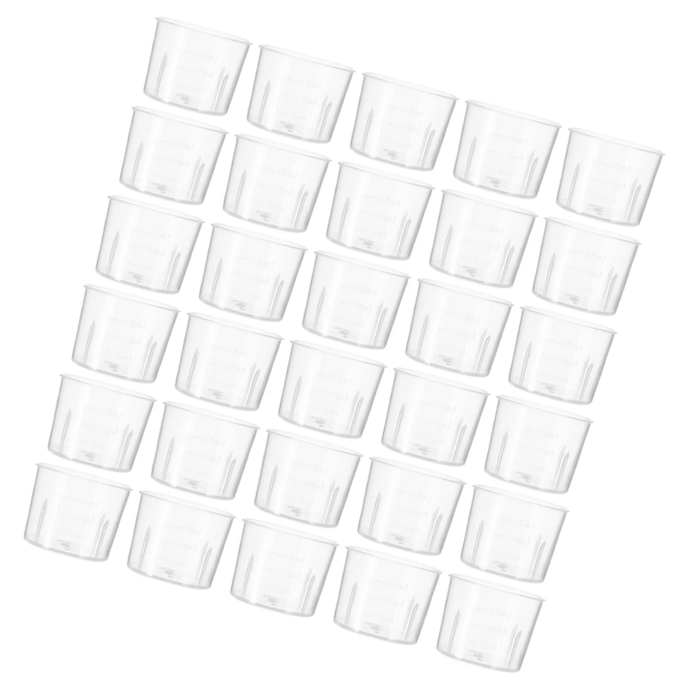 

200pcs Measuring Cups Graduated Small Resin Mixing Transparent Plastic Lab Cups 15Ml Epoxy Craft Pigment Liquid Paint Teaching
