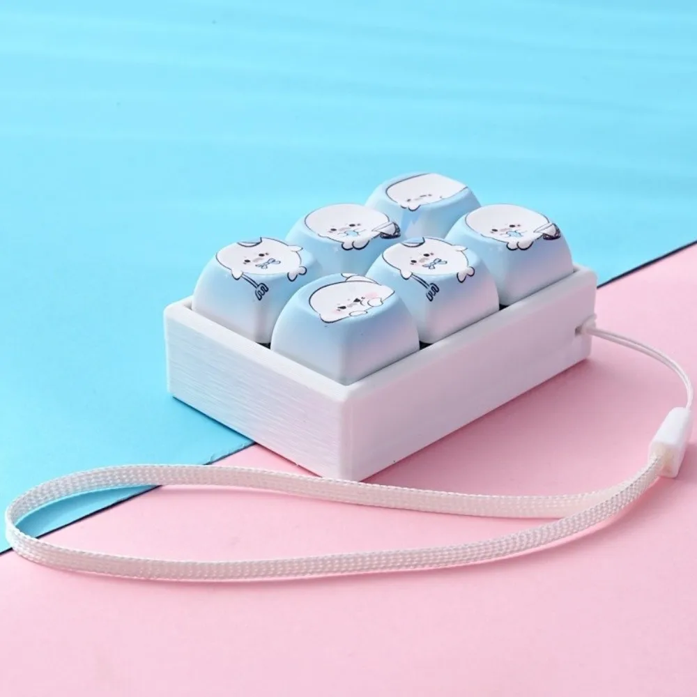 Football Pattern Fidget Clicker Clicky Button Crisp Sound Keyboard Fidget Keychain with Lanyard Small Size