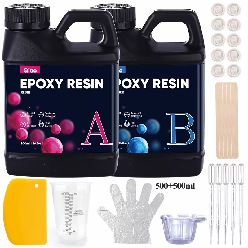 Crystal Clear Epoxy Resin Kit  Heat Resistant Fast Cure Epoxy Resin For Art, Jewelry, Wood Table Tops & DIY Coating Projects