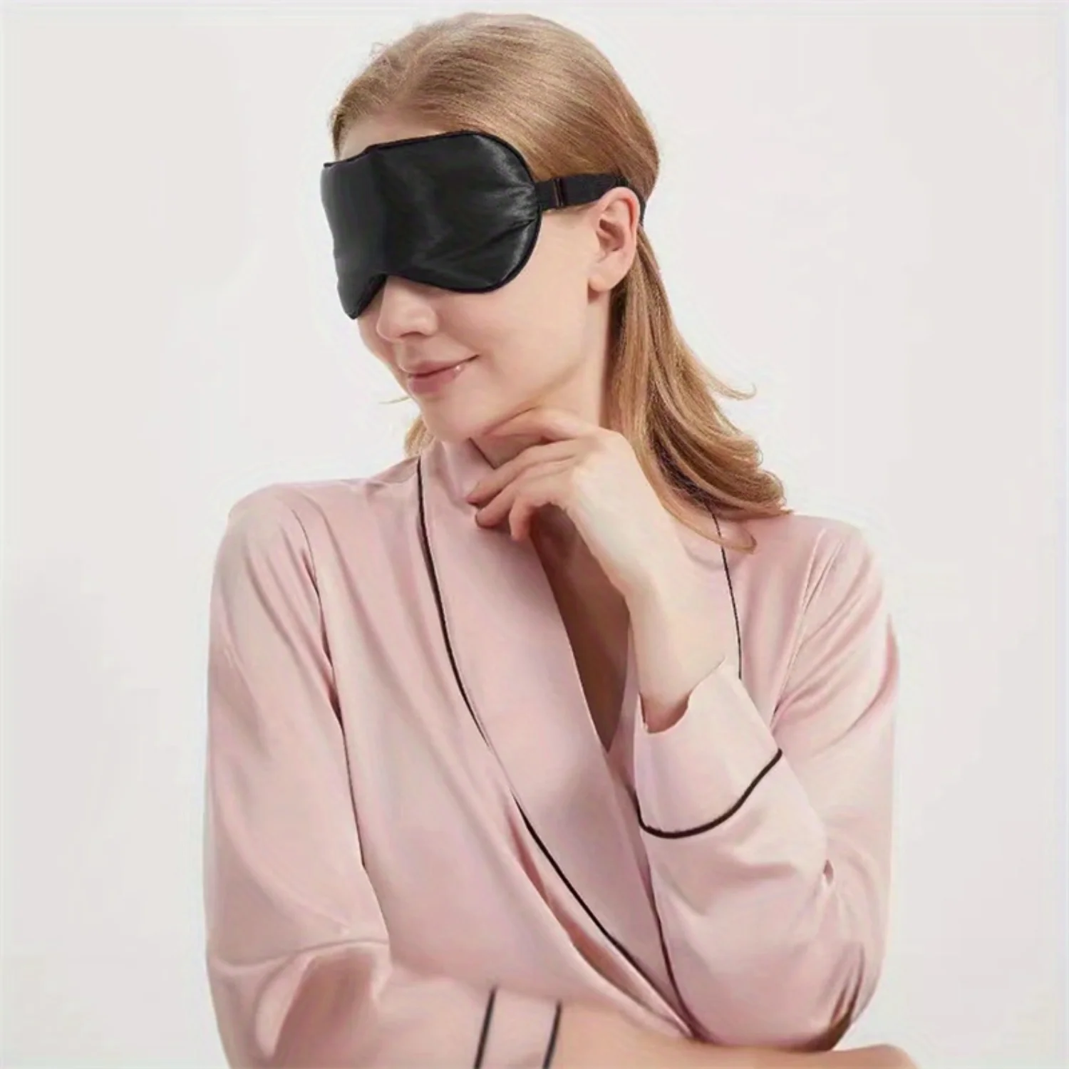 

Ultra Soft Black Eye Mask for Full Night Sleep in Bedroom with No Pressure - Smooth, Comfortable Blindfold