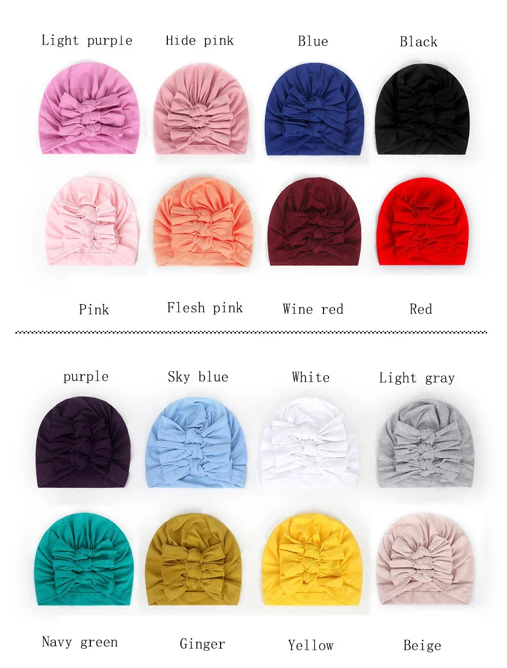 Bonito 1 pçs dobras amarradas arco indiano bebê malha chapéu recém-nascido infantil crianças menino menina turbante flor gorro bonés headwear foto