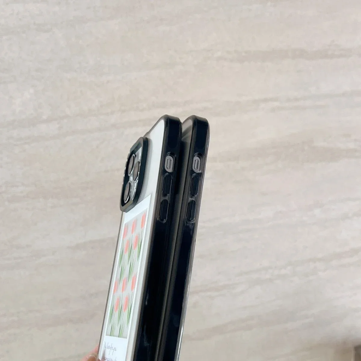 Funda de teléfono acrílica con flores minimalistas para IPhone, 11, 12, 13, 14, 15, 16 Pro Max, 16 Pro Max