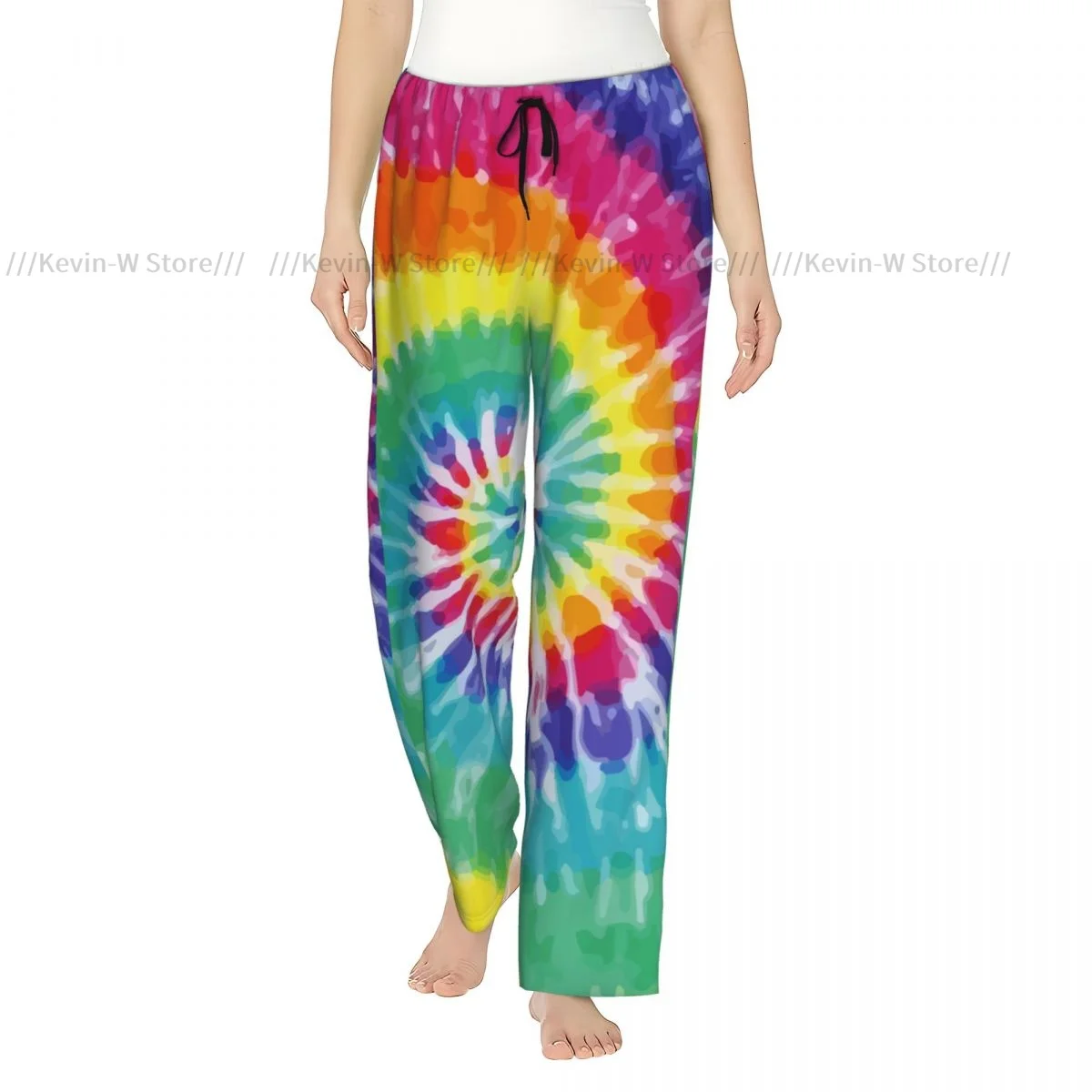 

Tie Dye Rainbow Print Flannel Pajama Pants for Women Warm and Comfortable Sleepwear
