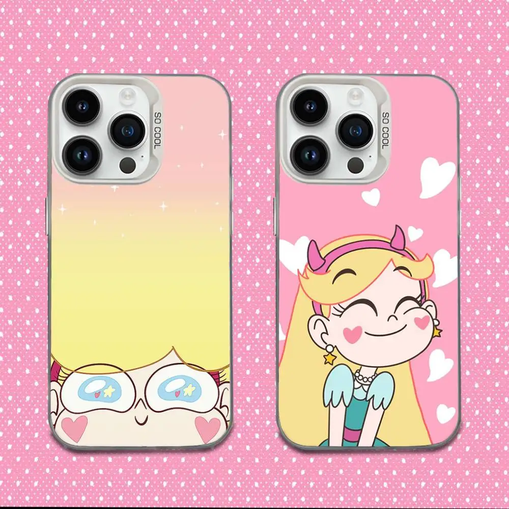 

Star Butterfly Beautiful Phone Case For iPhone 16,15,14,13,12,11,Mini,Pro,E,MAX White Candy Matte Shockproof Cover