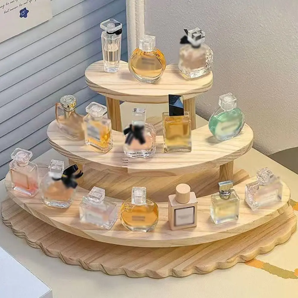 

Creative Wooden Display Riser Stand Household DIY Cupcake Display Cabinet Space Saving Quadrant Figurine Display Shelf