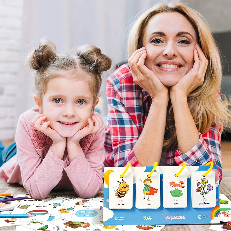 Ejercicios para hacer frases, tabla abatible, herramienta de aprendizaje educativo de frases, construcción de vocabulario, educación especial, terapia del habla