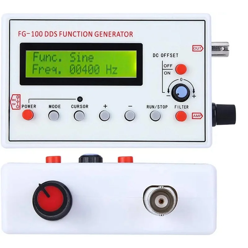A73E-2X FG-100 DDS Function Signal Generator Frequency Counter 1Hz - 500Khz Module Sine+Square+Triangle +Sawtooth Waveform