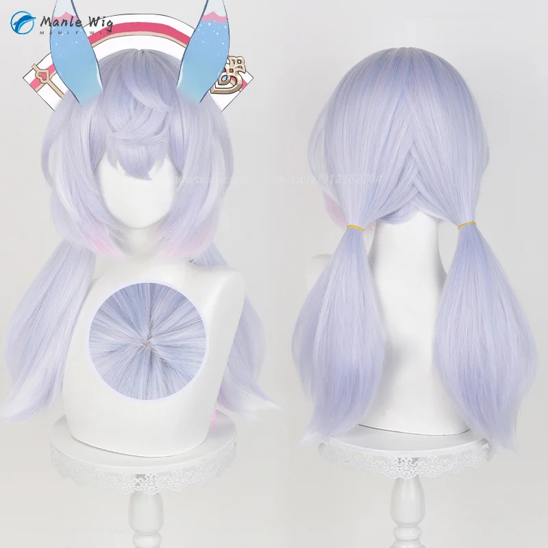 

Fontaine Sigewinne Cosplay Wig 55cm Long Light Purple Sigewinne Wigs Heat Resistant Synthetic Anime Wigs+Wig Cap
