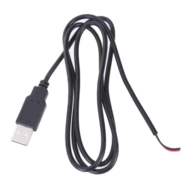 090F Extension Wire for LED Fan Power Supply Cable 2Pin Bare Wire 22AWG USB Male
