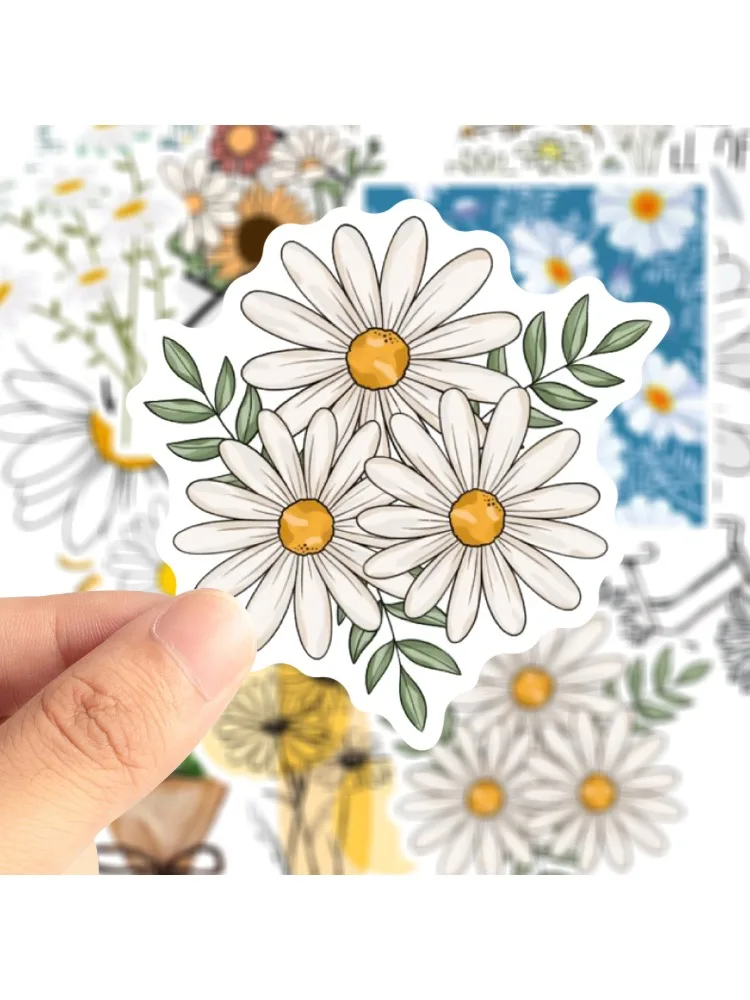 AliExpress NONE 50Pcs Daisy Graffiti Stickers Water Bottle Laptop Phone Bicycle Luggage Case Skateboard Children Adult Sticker