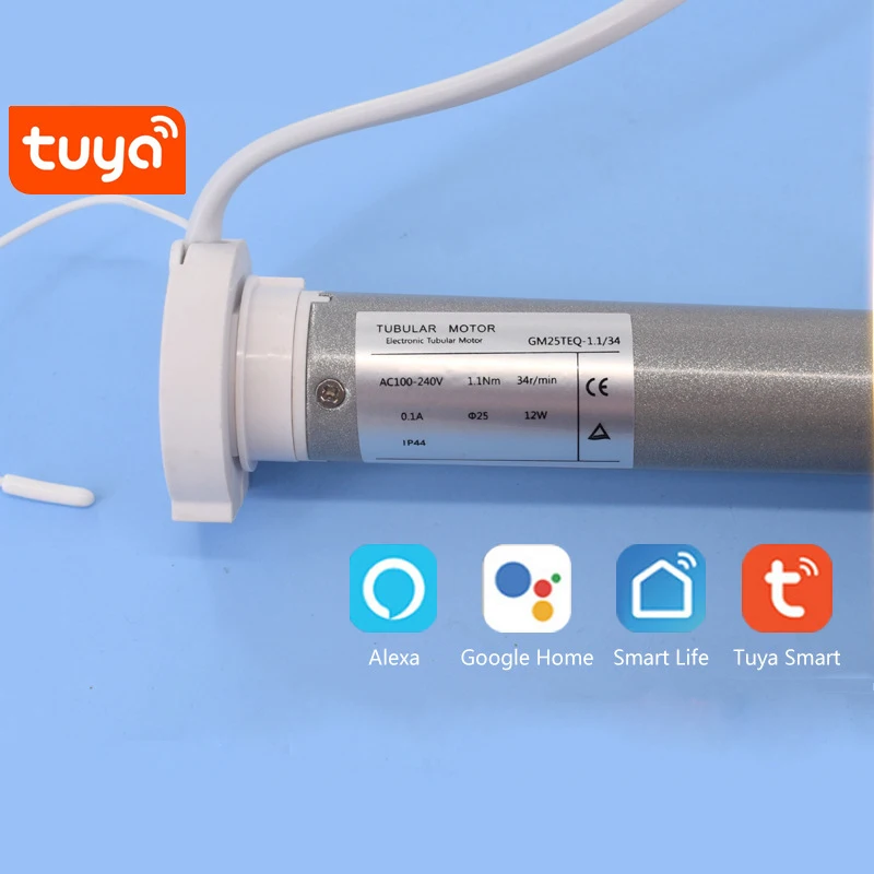 Tuya GM25TEQ 1.1N Wifi Rolling Smart Tubular Motor,RF433 remote control,APP/Voice Control by Alexa Google Home,for Dia 38mm Tube