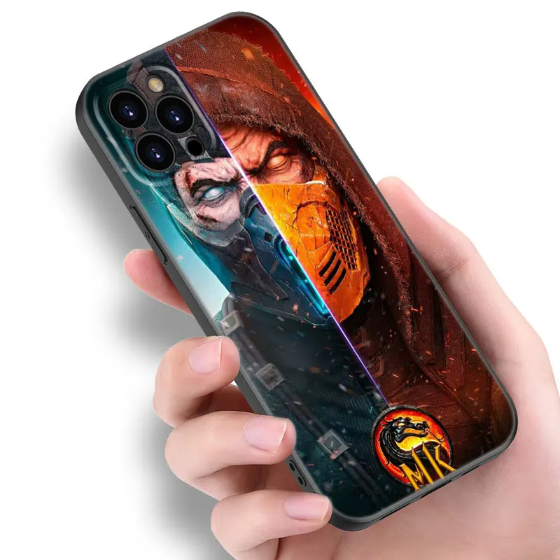 Mortal Kombat Phone Case For Apple iPhone 12 13 Mini 11 14 15 Pro Max 7 8 Plus X XR XS SE 2020 2022 Black Silicone Case