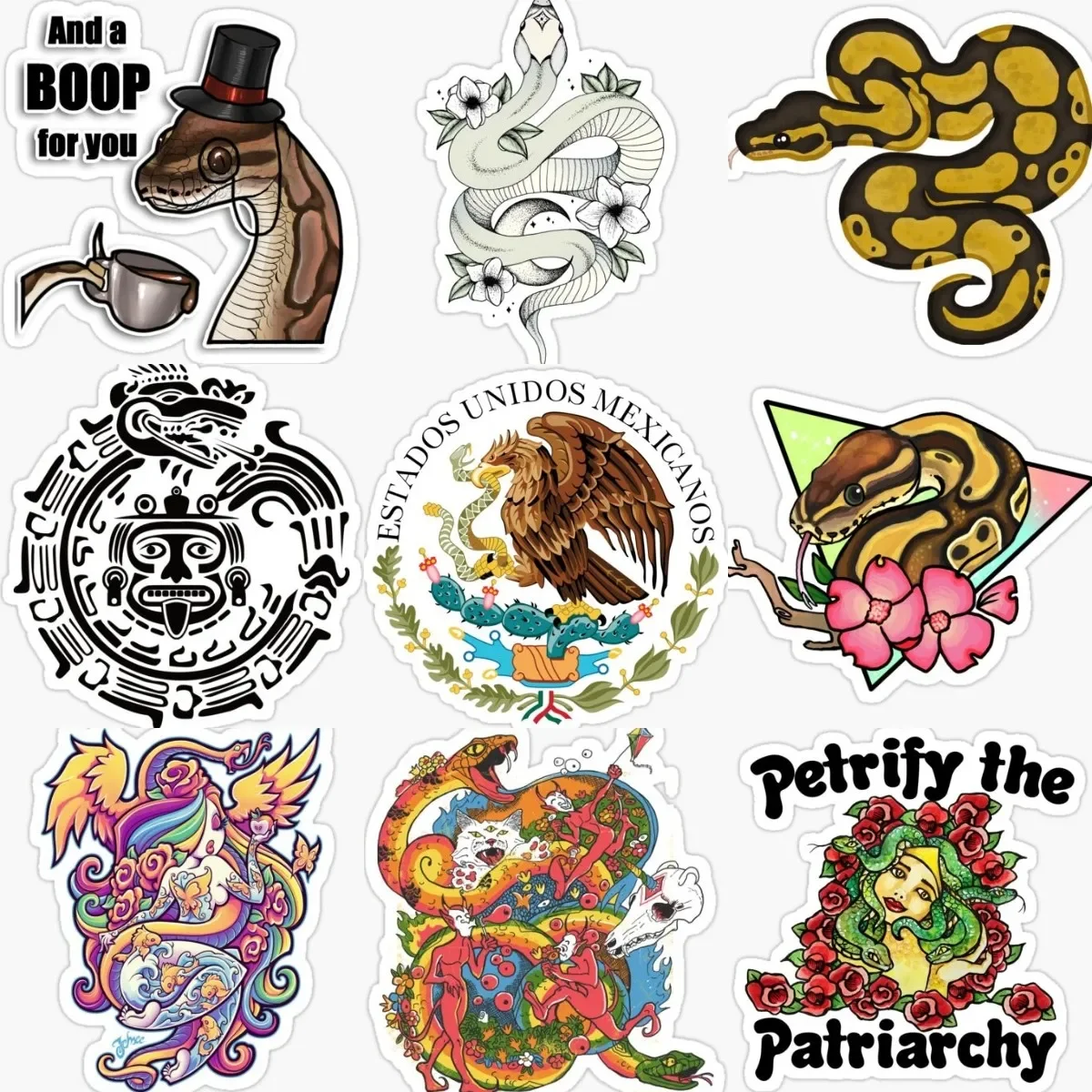 

Creative Personality Snake Stickers Motorcycle Laptop Car Window Glass Wall Room Truck Bicycle Van PVC Decals Customizable