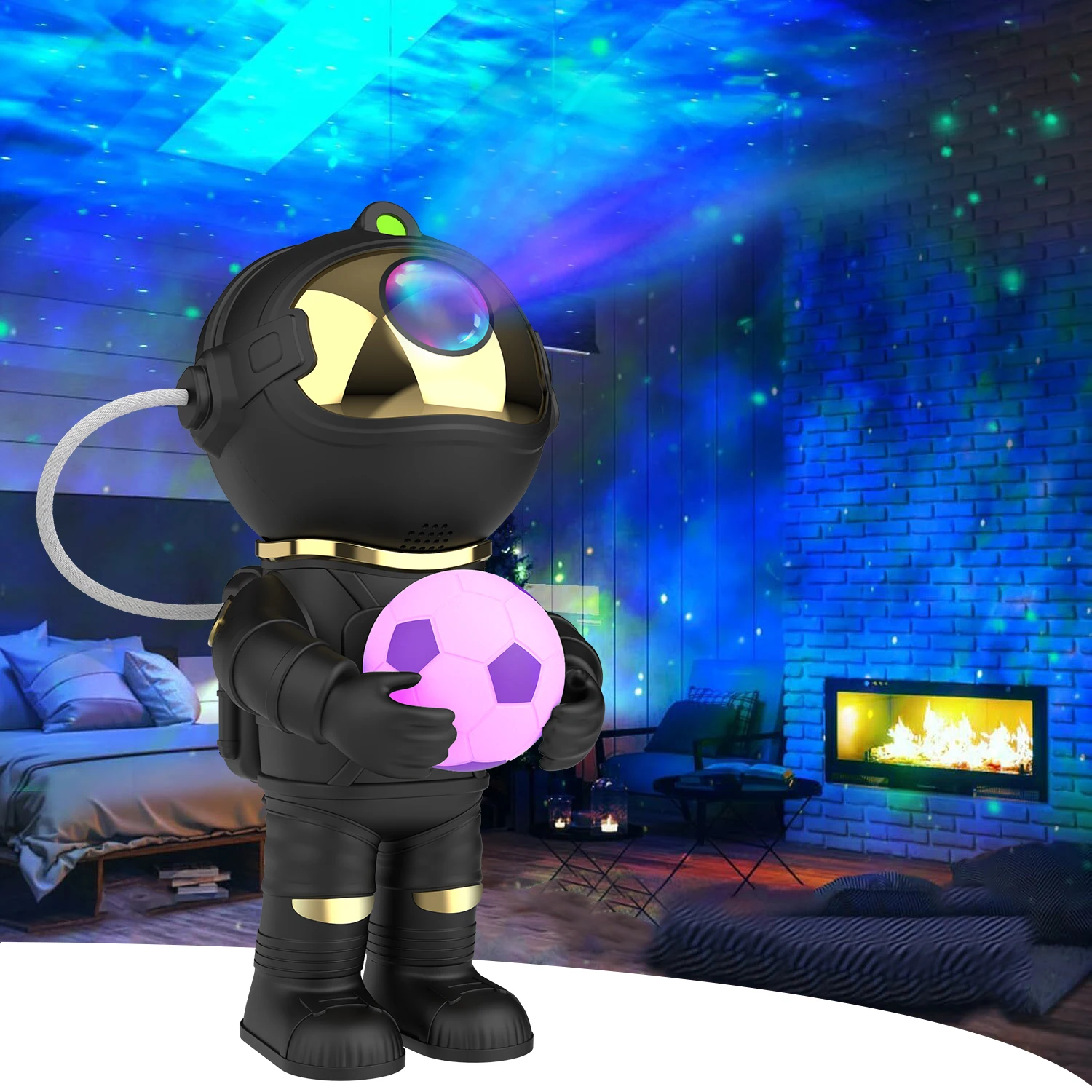 مصباح بروجيكتور جالاكسي لرائد الفضاء يجعل هدية ممتازة لعيد الميلاد وعيد الميلاد وهي مثالية لتزيين غرفة النوم.