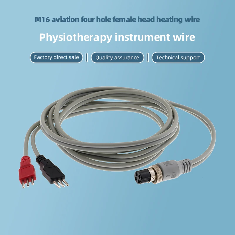 M16 aviation four hole female head heating wire four core medium frequency thermal therapy wire health therapy instrument wire