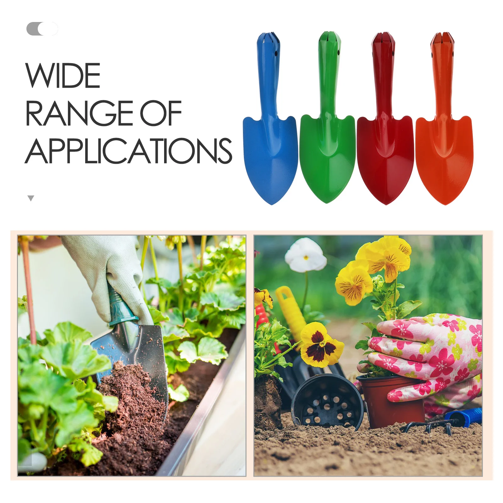 

4pcs Iron Garden Shovel Mini Hand Trowel For Kids Flower Planting Soil Scoop Transplanting Digging Tool Outdoor Gardening Spade