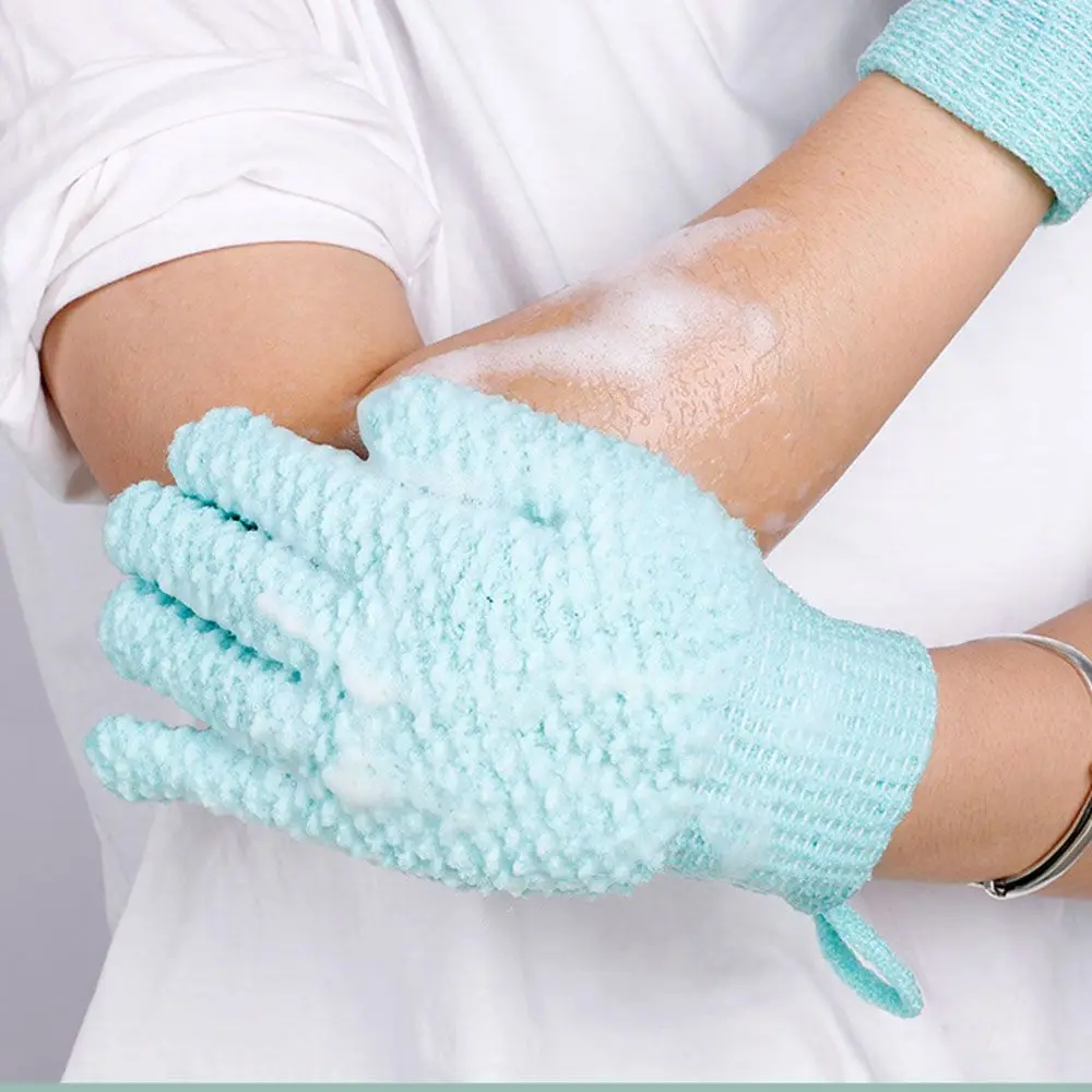 Five Fingers Exfoliator Shower Spa Two-sided Dead Skin Removal Bath Scrub Glove Thicken Bath Towel Peeling Glove Body Cleaning