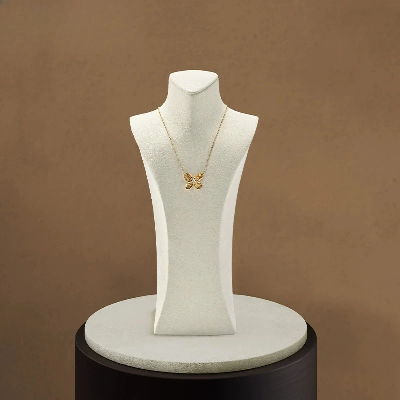 Microfiber Necklace Display Stand, Neck Mannequin Bust, Live Streaming Jewelry Display Props