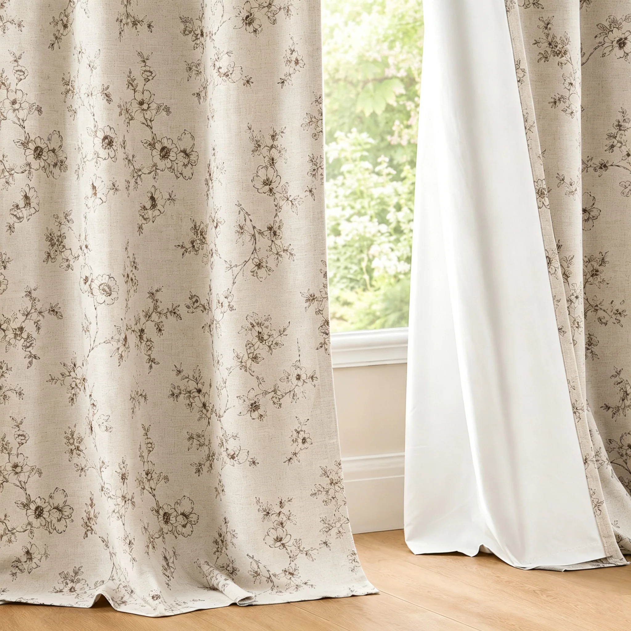 2 Panels Indoor Home Print Polyester Drapes, Grommet Top Blackout, Heat Insulated Sun Protection, Enhanced Privacy, Simple To Install for Multiple Household Rooms