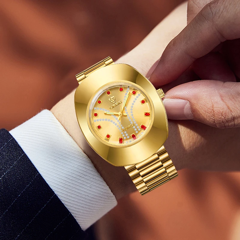 New Fashion Ladies Watch Top Brand Casual Japanese Quartz Watches Gold Stainless Steel Waterproof Women Male Clock Wristwatch