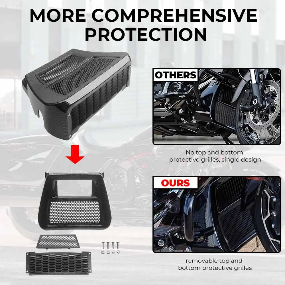 For Harley CVO Street Glide FLHXSE 2023 2024 2025 1pcs Fairing Front Spoilers Radiator Chin Cover Black - view 5