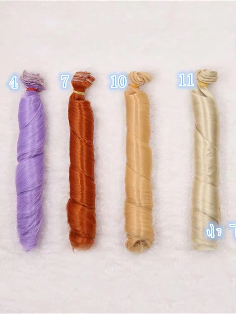 25*100 cm 1/6 1/4 1/3 Puppe Mini Roll Zylinder Lockiges Dickes Haar Perücken Mädchen Kinder BJD SD DIY Hochtemperatur Seide Haar Geschenke
