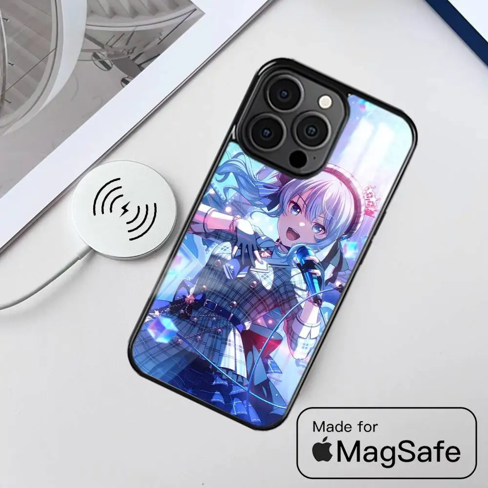أنيمي Hoshimachi S-Suisei جراب هاتف MagSafe المغناطيسي آيفون 16 15 14 13 12 11 برو زائد ماكس شاحن لاسلكي صغير Funda