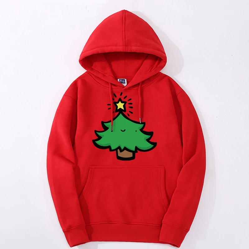 

Christmas Hoodies Xmas Tree Kpop High Street Streetwear Hooded Sudaderas Bodywarm Loose Sweatshirt Sportswear Unisex Pullovers