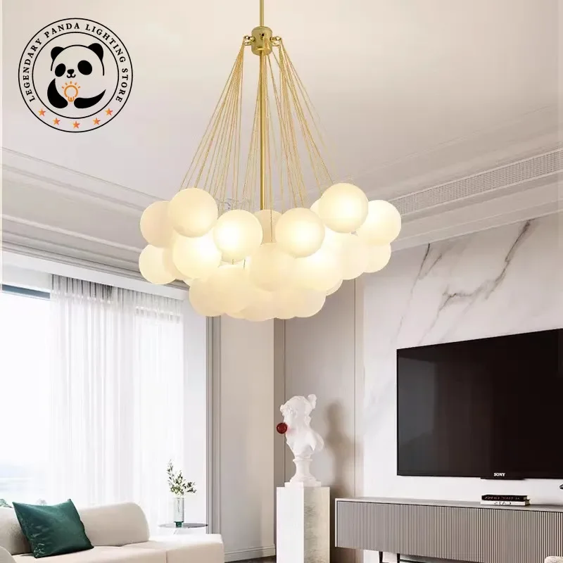 

Nordic Originality Ceiling Chandeliers Designer Balls Glass Lampshade Restaurant Bedroom Hotel Indoor Decor LED Pendant Lights