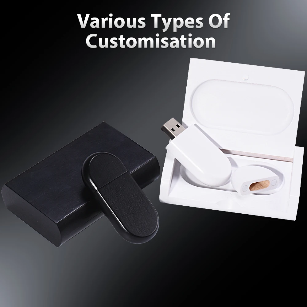 

JASTER USB Flash Drive 2.0 128GB Memory Stick Wooden Black/White Pendrive 4GB 8G 16GB 32GB 64GB Pen Drive Wedding Gift Free Logo
