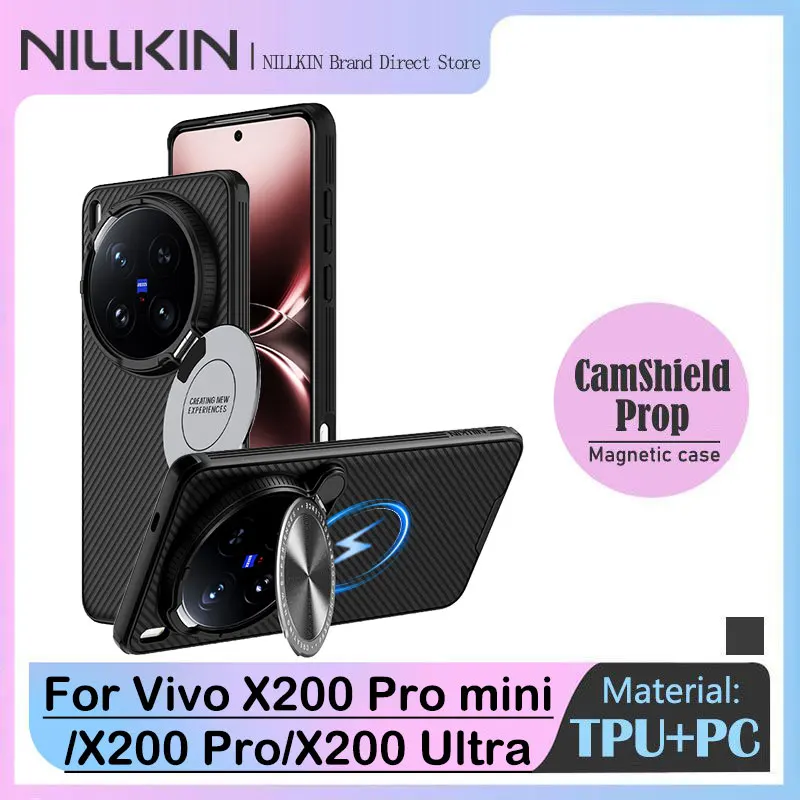 

Магнитный чехол NILLKIN для Vivo X200 Ultra/X200 Pro/X200 Pro mini, защита CamShield, защита от царапин, откидная крышка объектива