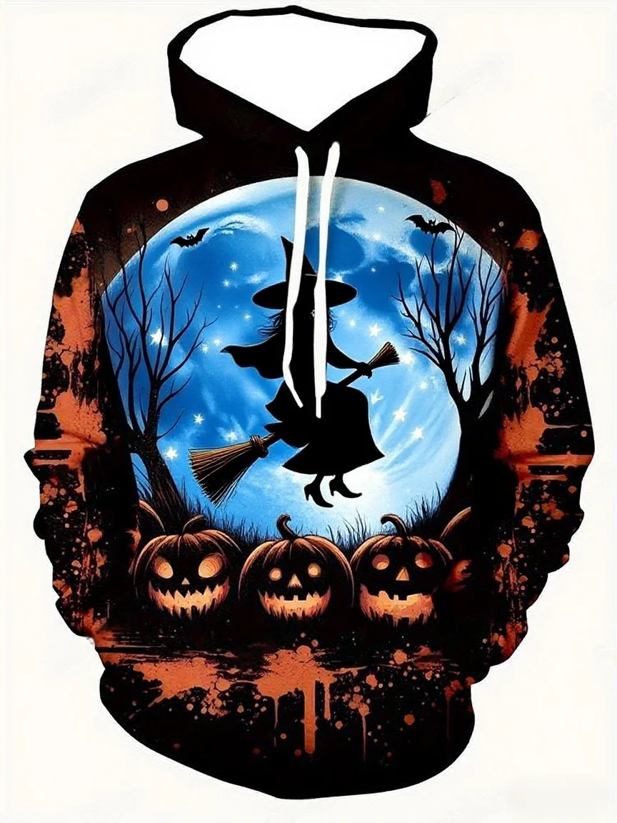 Halloween Pumpkin Graphic Men's Women's Hoodies 3D Print Creative Design Long Sleeve Hooded Sweatshirt Autumn Winter Leisure Top
