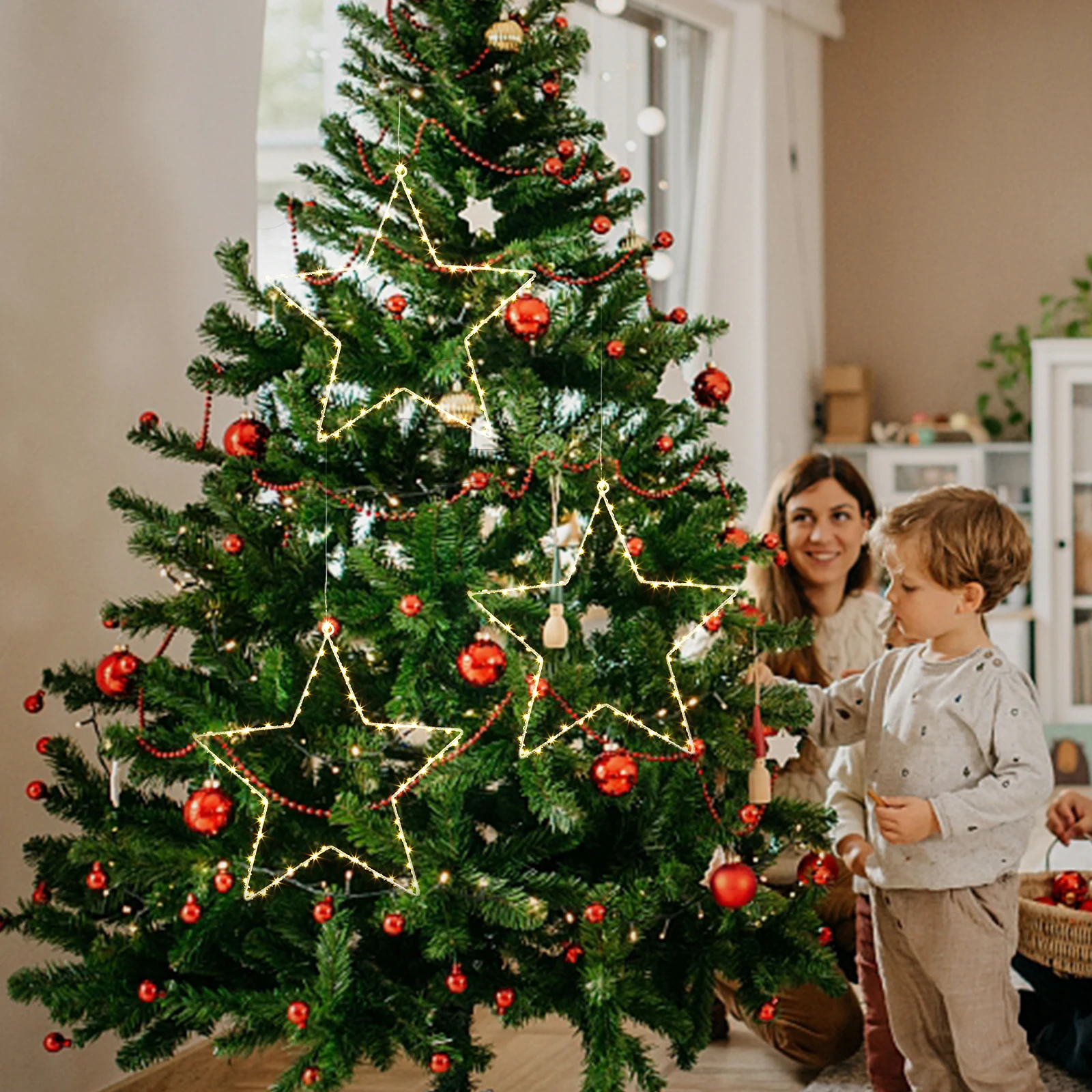 5 luces navideñas con forma de - Outdoor Lighting No Wiring reseña y precio
