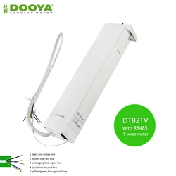 DOOYA-motor de cortina eléctrica DT82TV, 5 cables, 100-240V ,RS485/contacto seco/RF433, Control de motor de cortina silenciosa para casa inteligente