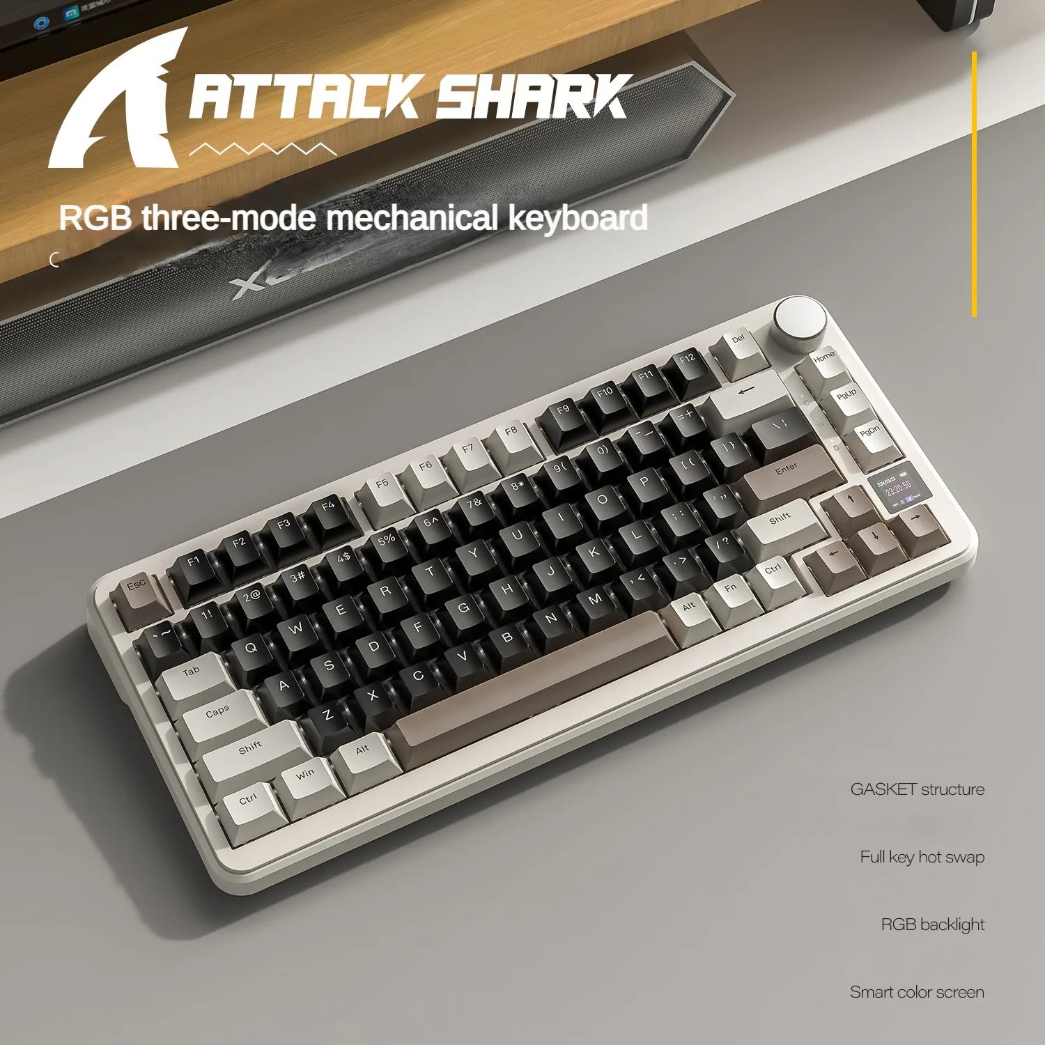 Attack Shark X85PRO 3 Mode 2.4G/USB/Bluetooth Wireless Keyboard Mechanical Keyboard 80 Keys Hot Swap RGB Light Gamer Keyboards