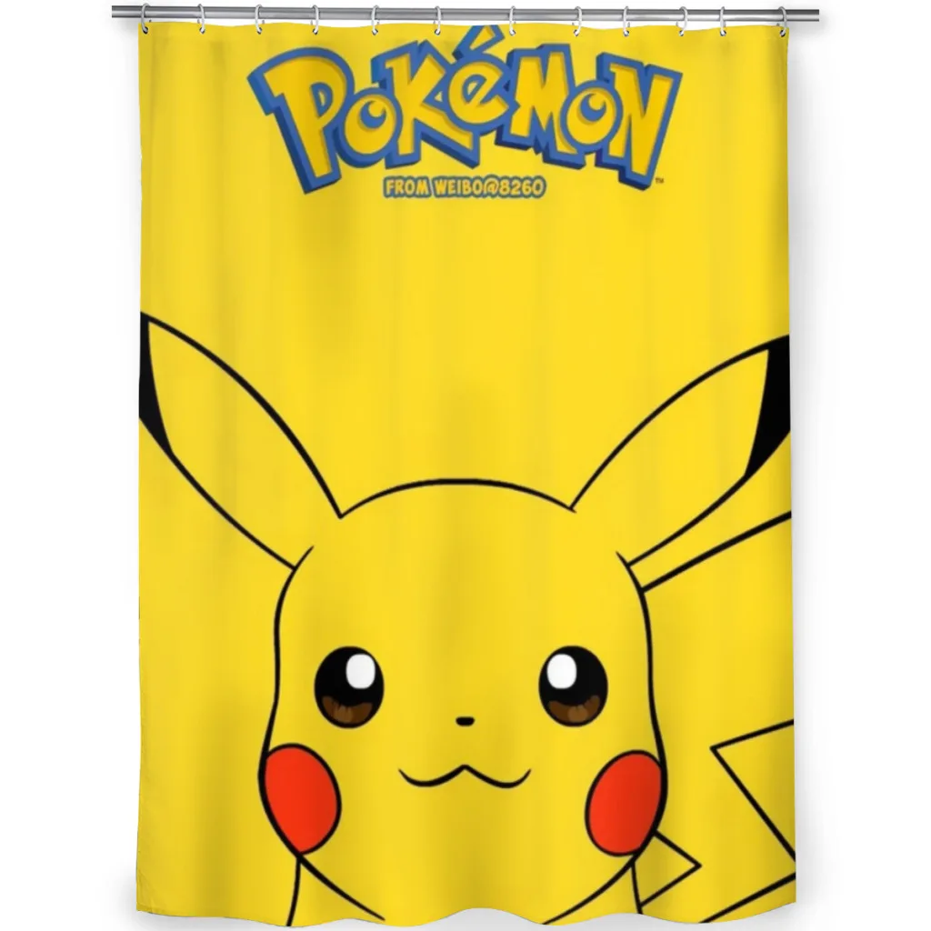 Modern 3D Printing P-Pokemon Shower Curtain Landscape Bath Curtain With Hooks for Bathroom waterproof scenery