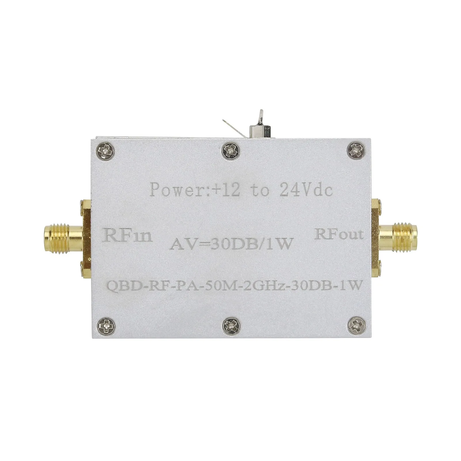 Amplificador de Potencia Lineal QBD-RF-PA-50M-2GHz, 30dB, 1W, Amplificador de RF de Síntesis de Potencia de Banda Ancha a 2GHz y 50M de Frecuencia