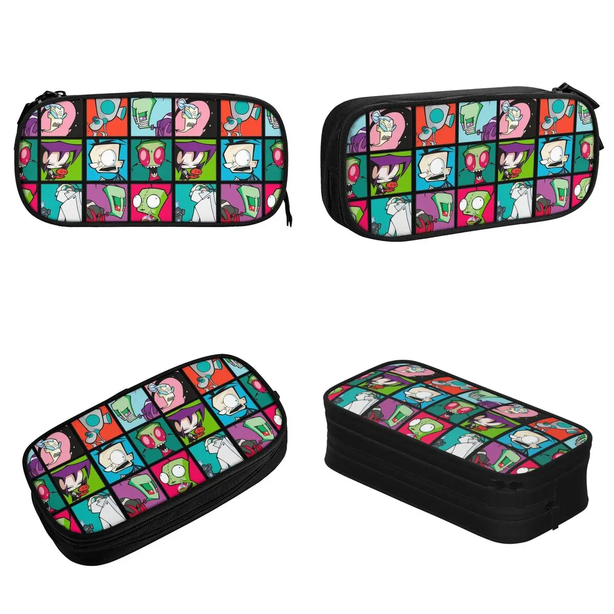 Invader Zim Characters Pencil Cases Pen Box Bag Kids Big Capacity Office Gift Pencilcases