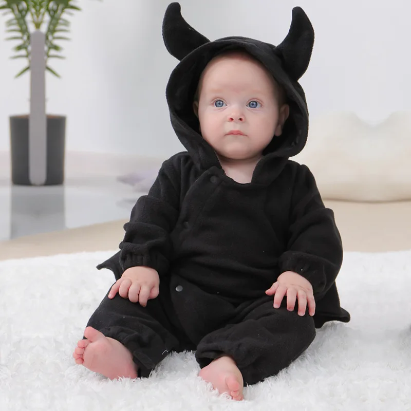 

Baby Halloween Bat Vampire Cosplay Devil Hooded Jumpsuit Toddlers Kids Romper Boys Growings Girls Hoodies Jumpers One-Pieces