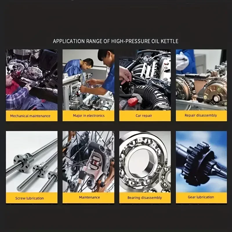 250ml Transparent Plastic Oil Can - High-Pressure Lubrication Pump for Machines & Grease Applications