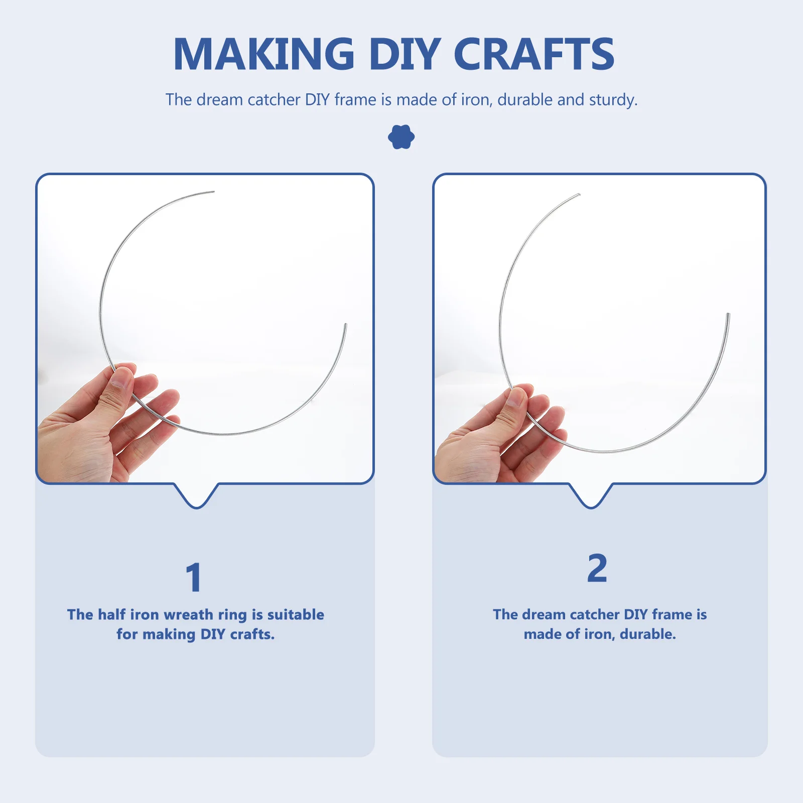 

8Pcs DIY Dreamcatcher Material Iron Half Rings Simple Design Practical Beautiful Home Decor Dreamcatcher Half Circle