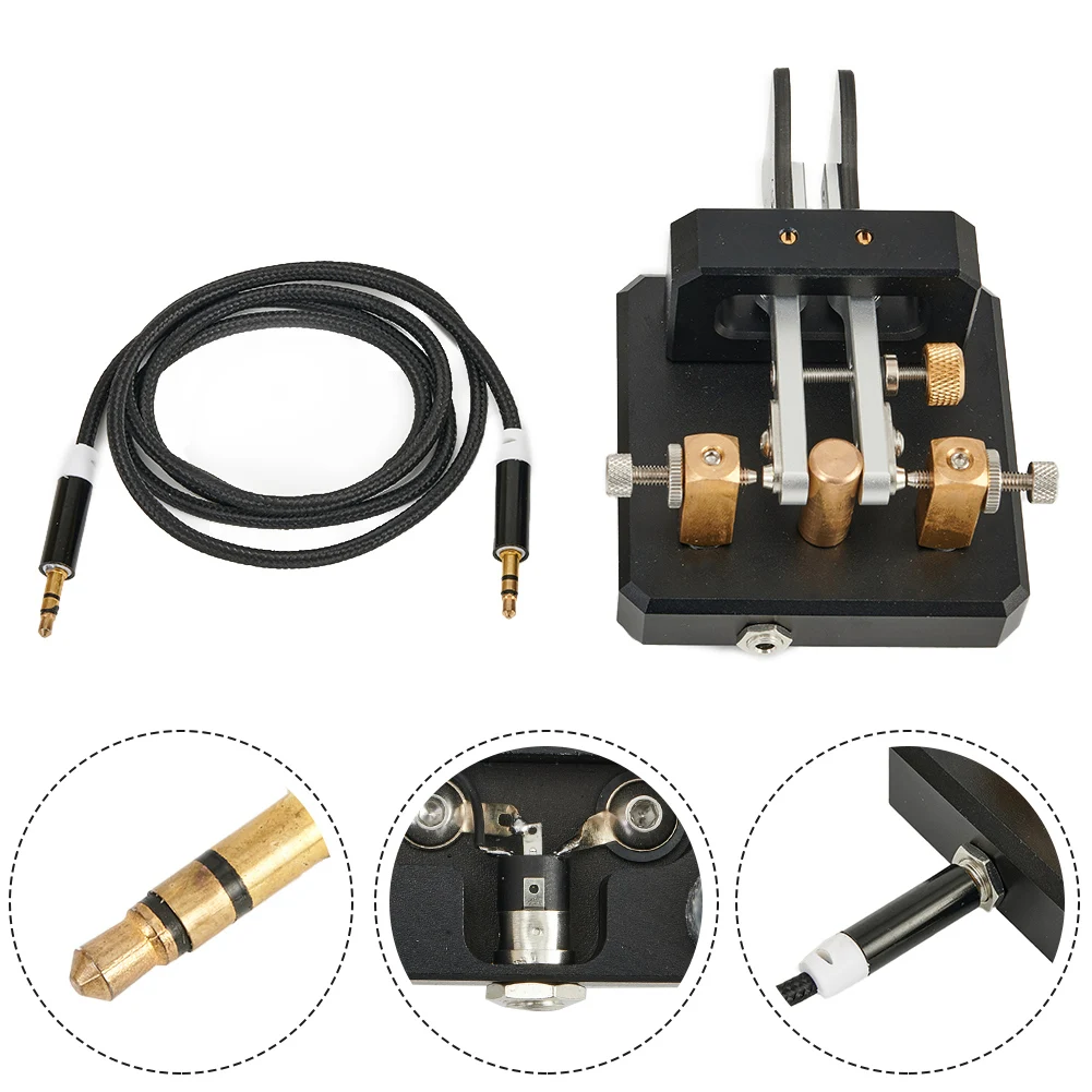 

1pcs Automatic Morse Dual-Paddle Telegraph Key CW Key For Ham Radio Users For Amateur HAM RADIO CW Paddle Key Amateur Black